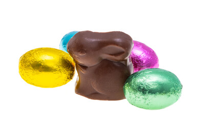 chocolate eggs isolated
