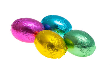 chocolate eggs isolated