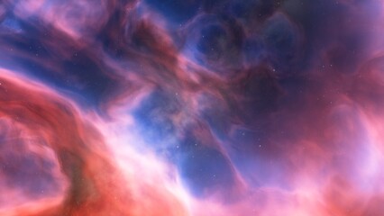 Cosmic background with a blue purple nebula and stars
