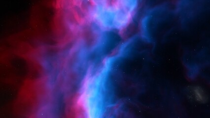 Cosmic background with a blue purple nebula and stars
