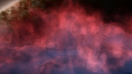 Cosmic background with a blue purple nebula and stars
