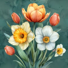 Fototapeta premium Flowers pattern