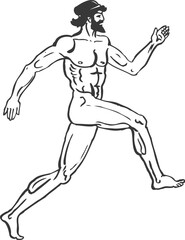 Silhouette Athletes of the Olympic Games of Ancient Greece, Vector