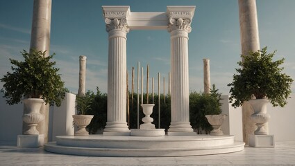 columns in the park | columns of the temple | background