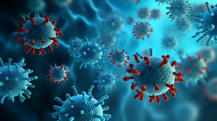 Fototapeta na wymiar virus in cells