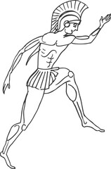 Set of silhouette athletes of the Olympic Games of ancient Greece. Vector