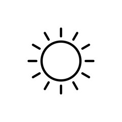 Sun icon vector isolated on white background. Sun vector icon