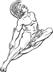 Set of silhouette athletes of the Olympic Games of ancient Greece. Vector