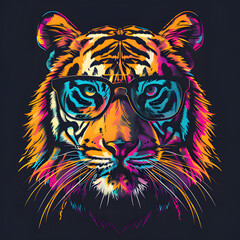 tiger head vector illustration. Generative AI