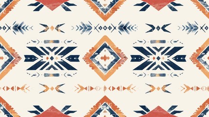 Navajo tribe tribal modern seamless pattern. Aztec abstract geometric art print. Hipster modern background. Wallpaper, cloth design, fabric, tissue, cover, textile. - obrazy, fototapety, plakaty