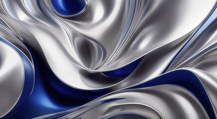 Silver-blue background. AI