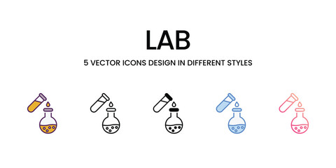 Lab icons set in different style vector stock illustration