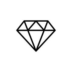 Diamond icon vector isolated on white background. Diamond vector icon. Gemstone symbol