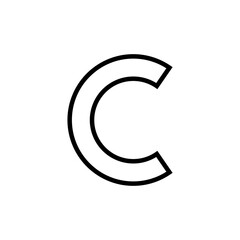 Copyright icon vector isolated on white background. copyright symbols