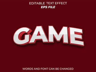 game text effect, font editable, typography, 3d text. vector template