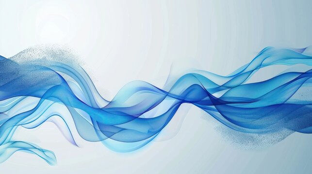 Abstract white background with dynamic soft blue smooth wave. AI generated image