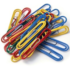 Paper Clips On White Background, Illustrations Images