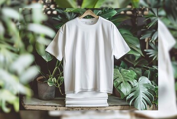 A flat lay of white t-shirt