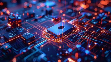 Blue keylock hologram on a dark background with night city view, data safety and security concept, double exposure