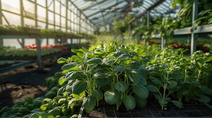 Vegetable farm. Generative AI.