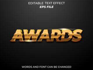 awards text effect, font editable, typography, 3d text. vector template