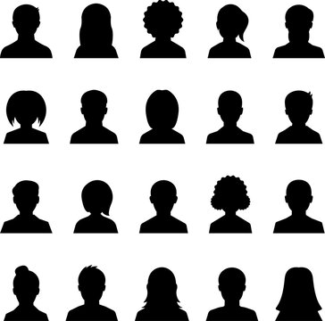 Avatar icons set -  Profile icons. Male and female avatars set. Men and women portraits. Unknown or anonymous person. Characters collection. Vector illustration.
