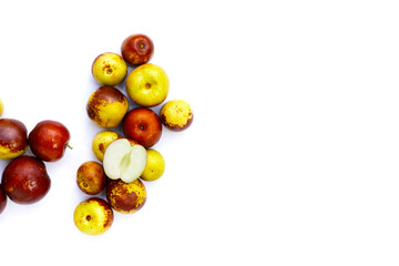 Fresh jujube fruit on white background