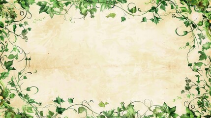 Fototapeta premium Beautiful green floral frames with leaves on white background. AI generated image