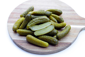 Tasty pickled cucumbers. Fermented vegetables