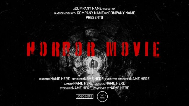 Horror Grunge Dark Movie Title Screen Animated Poster Promotion