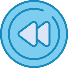 Video Rewind Circle Vector Icon