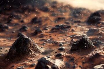 Mars surface super detailed view - obrazy, fototapety, plakaty