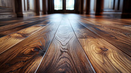 Close-up laminate flooring. Oak laminate with a wooden pattern - obrazy, fototapety, plakaty