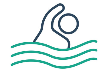 swimming icon. people are swimming. icon related to sport, gym. line icon style. element illustration.