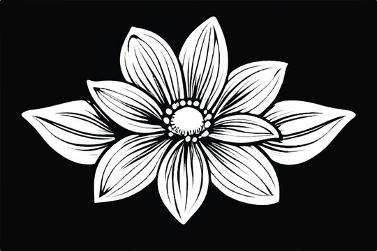 Flower Icon. Black and white Flower Icon.