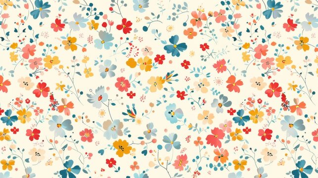 Flowery background with seamless floral design