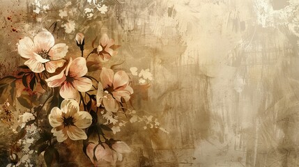 Background of vintage floral art - obrazy, fototapety, plakaty
