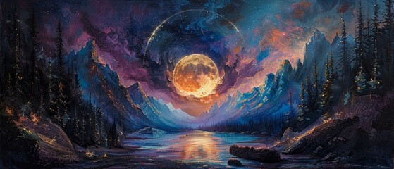 Explore metaphysical journeys through ethereal and mysterious landscapes with visionary art - obrazy, fototapety, plakaty