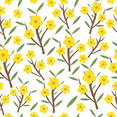 vector cute Floral seamless pattern with flowers in scandlnavlan style. Great for fabric, textile. Vector background