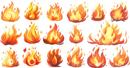 Animated form and square, fireball and flame