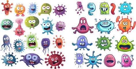 Pathogen microorganism vector illustration set