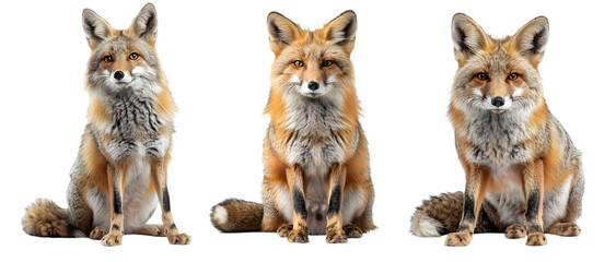 fox isolated on a transparent PNG background, white background , Generative Ai