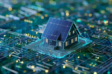 Obraz premium High-Tech Home Models with Artificial Intelligence: Sustainable Design Meets Smart Entertainment and Seamless Control