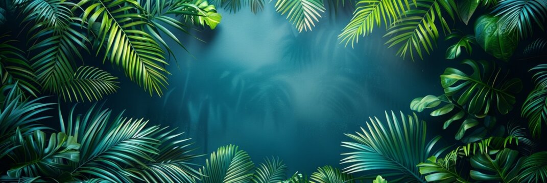 Lush Tropical Backdrop: Vibrant green foliage creates a vibrant and refreshing scene.