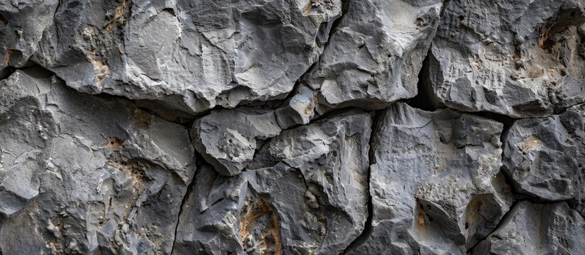 Porous surface of stone in gray color.