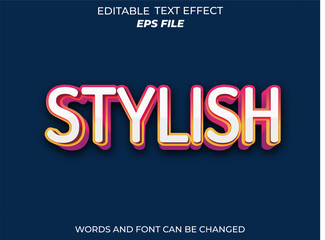 stylish text effect, font editable, typography, 3d text. vector template