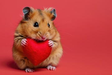 Heart-Holding Hamster: Fuzzy Warmth, AI Generative
