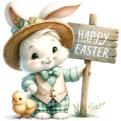 Cute Easter bunny cartoon
