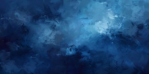 Abstract dark blue background with soft clouds