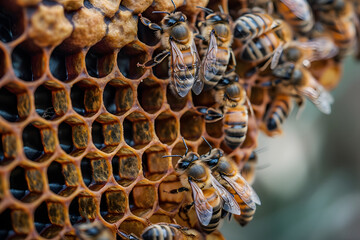 Bienen und Bienenwaben: Natürliche Schönheit der Imkerei und Bestäubung